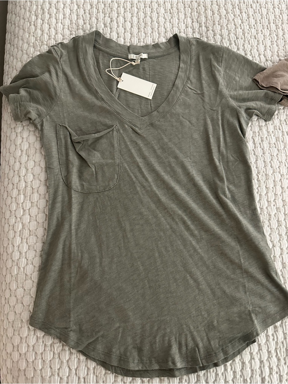 Z Supply Olive V-Neck Pocket Tee